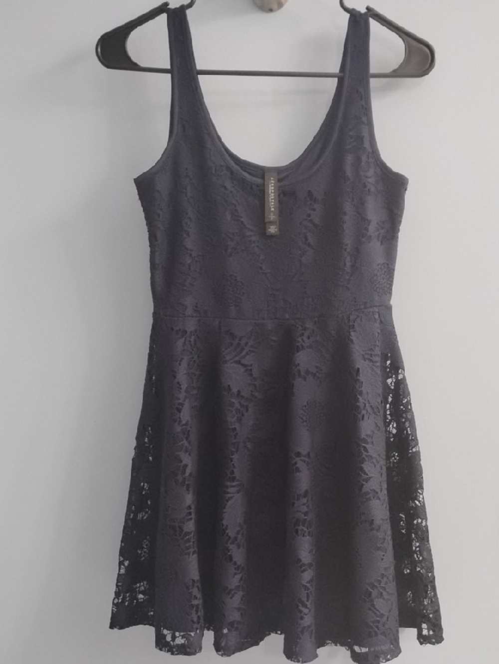 Aeropostale Navy Blue Lace Scoop-Neck Mini Dress Size Small Petite